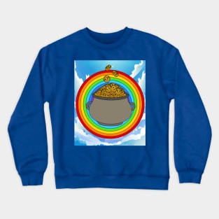 Rainbow With Boiler Pot Full Of Gold Crewneck Sweatshirt